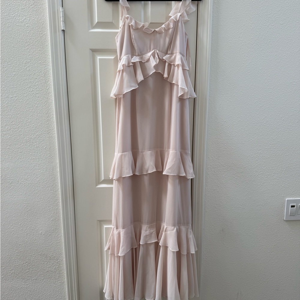 Wayf Ruffled Dress in Cream